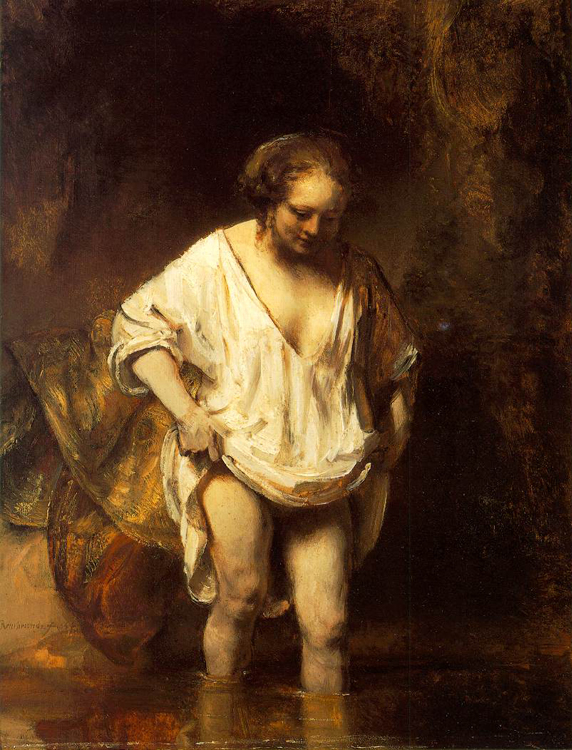 Рембрант,
Хендрикје се купа у реци, 1654.